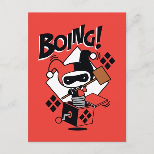 チビ(小さくかわいく書いた感じ)ハーレークインインアボックス(ハンマー付) ポストカード (正面)