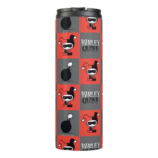 チビ(小さくかわいく書いた感じ)ハーレークイン市松模様にパターン タンブラー (裏面)