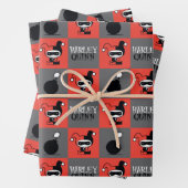 チビ(小さくかわいく書いた感じ)ハーレークイン市松模様にパターン ラッピングペーパーシート (インサイチュ)