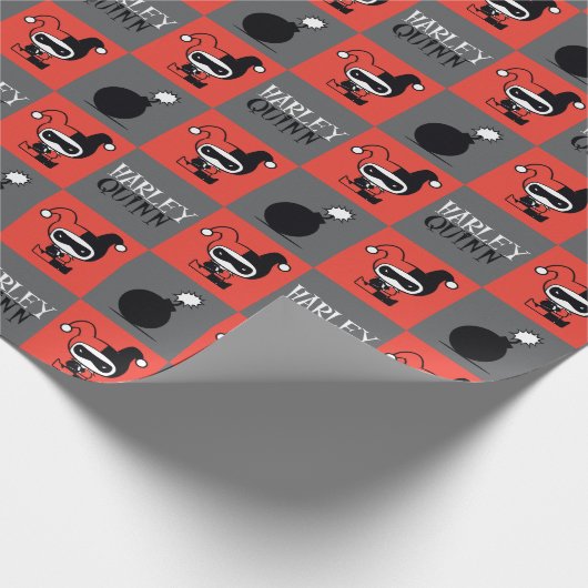 チビ(小さくかわいく書いた感じ)ハーレークイン市松模様にパターン ラッピングペーパー (角)