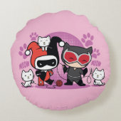 チビ(小さくかわいく書いた感じ)ハーレークイン&チビ(小さくかわいく書いた感じ)キャットウーマンウィ ラウンドクッション (裏面)