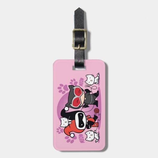 チビ（小さくかわいく書いた感じ）ハーレークイン&チビ（小さくかわいく書いた感じ）キャットウーマンウィ ラゲッジタグ (正面縦)