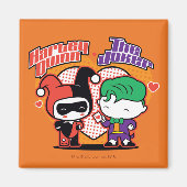 チビ(小さくかわいく書いた感じ)ハーレークイン&チビ(小さくかわいく書いた感じ)ジョーカーハート マグネット (正面)