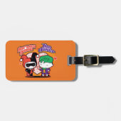 チビ(小さくかわいく書いた感じ)ハーレークイン&チビ(小さくかわいく書いた感じ)ジョーカーハート ラゲッジタグ (正面横)