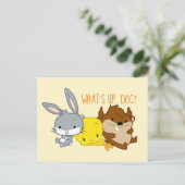 チビ(小さくかわいく書いた感じ)バグBUNNY™、TWETY™、TAZ™ ポストカード (スタンド正面)