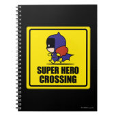 チビ（小さくかわいく書いた感じ）バットウーマンすごいヒーロークロッシングサイン ノートブック (正面)