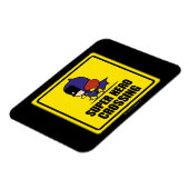 チビ(小さくかわいく書いた感じ)バットウーマンすごいヒーロークロッシングサイン マグネット (左側)