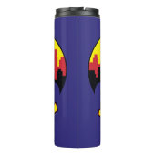 チビ(小さくかわいく書いた感じ)バットガールとゴッサムスカイライン&ロゴ タンブラー (裏面)