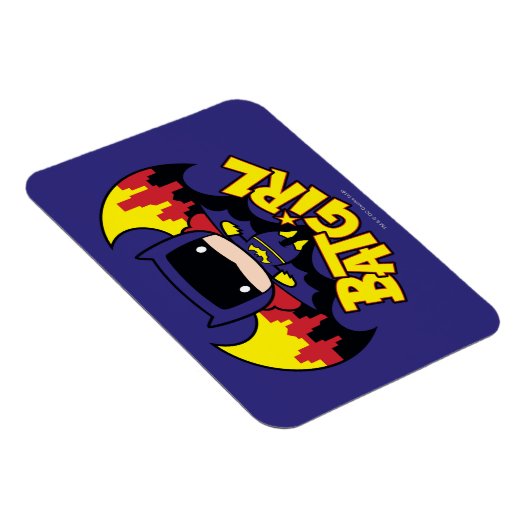 チビ（小さくかわいく書いた感じ）バットガールとゴッサムスカイライン&ロゴ マグネット (右側)