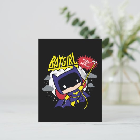 チビ(小さくかわいく書いた感じ)バットガール準備完了 ポストカード (スタンド正面)