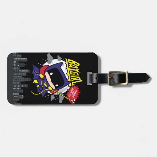 チビ(小さくかわいく書いた感じ)バットガール準備完了 ラゲッジタグ (正面横)