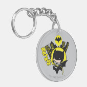 チビ(小さくかわいく書いた感じ)バットマンスケールザシティ キーホルダー (正面左)