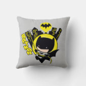 チビ(小さくかわいく書いた感じ)バットマンスケールザシティ クッション (裏面)