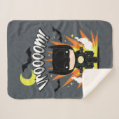 チビ(小さくかわいく書いた感じ)バットマンバットサイクル シェルパブランケット (正面(横))