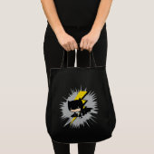 チビ（小さくかわいく書いた感じ）バットマン稲妻キック トートバッグ (正面(商品))