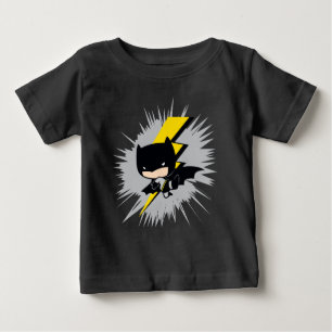 チビ(小さくかわいく書いた感じ)バットマン稲妻キック ベビーTシャツ