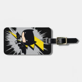 チビ（小さくかわいく書いた感じ）バットマン稲妻キック ラゲッジタグ (正面横)