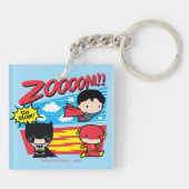 チビ(小さくかわいく書いた感じ)バットマン遅い! キーホルダー (裏面)