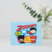 チビ(小さくかわいく書いた感じ)バットマン遅い! ポストカード (スタンド正面)