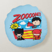 チビ(小さくかわいく書いた感じ)バットマン遅い! ラウンドクッション (裏面)