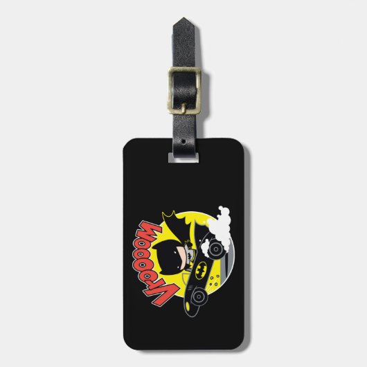 チビ(小さくかわいく書いた感じ)バットマン ラゲッジタグ (正面縦)