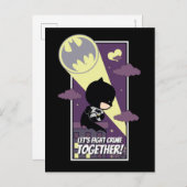 チビ(小さくかわいく書いた感じ)バットマン – 一緒に犯罪と闘おう シーズンポストカード (正面/裏面)
