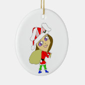 チビ(小さくかわいく書いた感じ)バニーガールセラミックオーナメント セラミックオーナメント (右)