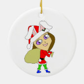 チビ(小さくかわいく書いた感じ)バニーガールセラミックオーナメント セラミックオーナメント (裏面)