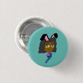 チビ（小さくかわいく書いた感じ）バニーガールボタン 缶バッジ (正面&裏面)