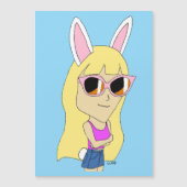 チビ（小さくかわいく書いた感じ）バニーガール磁石 (正面)