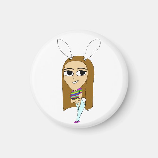 チビ（小さくかわいく書いた感じ）バニーガール    マグネット (正面)