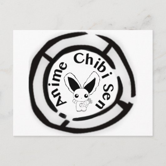チビ（小さくかわいく書いた感じ）バニー ポストカード (正面)