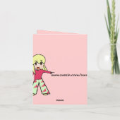 チビ(小さくかわいく書いた感じ)バレンタインハートありがとうXOXOXOXO サンキューカード (裏面)