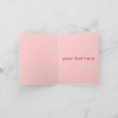 チビ(小さくかわいく書いた感じ)バレンタインハートありがとうXOXOXOXO サンキューカード (内部)