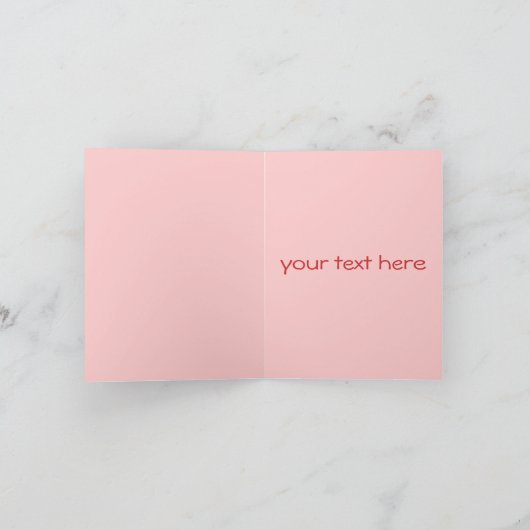 チビ（小さくかわいく書いた感じ）バレンタインハートありがとうXOXOXOXO サンキューカード (内部)