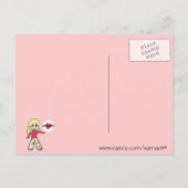 チビ(小さくかわいく書いた感じ)バレンタインハート シーズンポストカード (裏面)