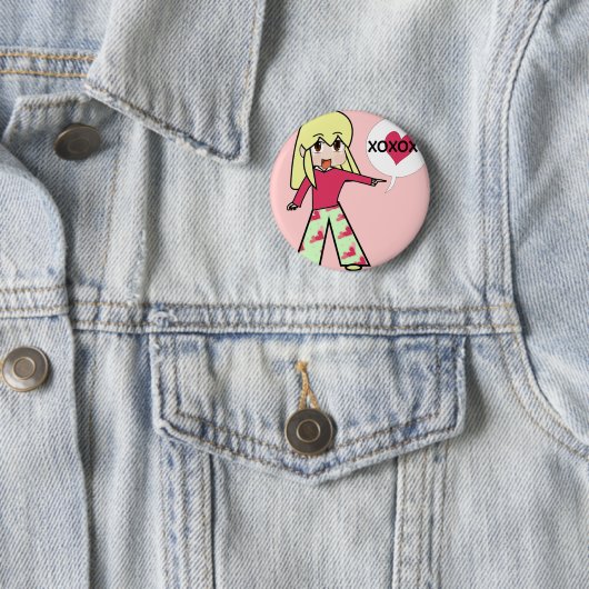 チビ(小さくかわいく書いた感じ)バレンタインハート 缶バッジ (インサイチュ)