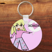 チビ(小さくかわいく書いた感じ)バレンタイン キーホルダー (正面)