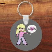 チビ(小さくかわいく書いた感じ)バレンタイン キーホルダー (正面)