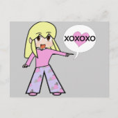 チビ(小さくかわいく書いた感じ)バレンタイン シーズンポストカード (正面)