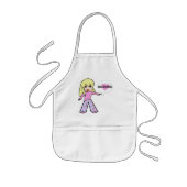 チビ（小さくかわいく書いた感じ）バレンタイン 子供用エプロン (正面)