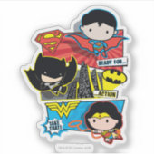 チビ(小さくかわいく書いた感じ)ヒーローが行動に出る! シール (正面)