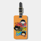 チビ（小さくかわいく書いた感じ）ヒーローが行動に出る！ ラゲッジタグ (正面縦)