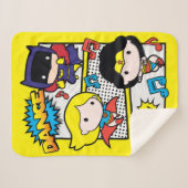 チビ(小さくかわいく書いた感じ)ヒーローズ踊り シェルパブランケット (正面(横))