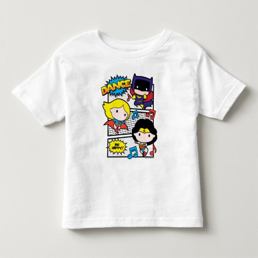 チビ（小さくかわいく書いた感じ）ヒーローズ踊り トドラーTシャツ (正面)