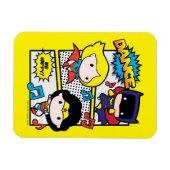 チビ(小さくかわいく書いた感じ)ヒーローズ踊り マグネット (横)