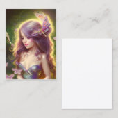 チビ（小さくかわいく書いた感じ）フェアリー素晴らしガール長髪 名刺 (正面/裏面)