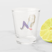 チビ（小さくかわいく書いた感じ）フォックスの女の子ショットグラス ショットグラス (裏面)