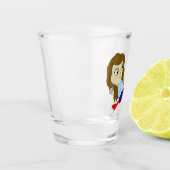チビ（小さくかわいく書いた感じ）フォックスの女の子ショットグラス ショットグラス (左)