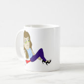 チビ（小さくかわいく書いた感じ）フォックスガールコーヒーマグ コーヒーマグカップ (正面左)